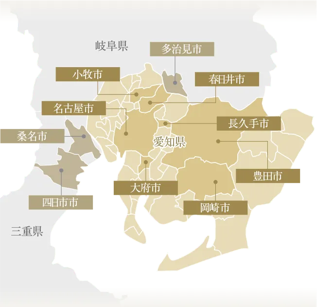 愛知県周辺の概念図