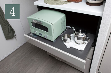 蒸気を逃がせるスライド式下台