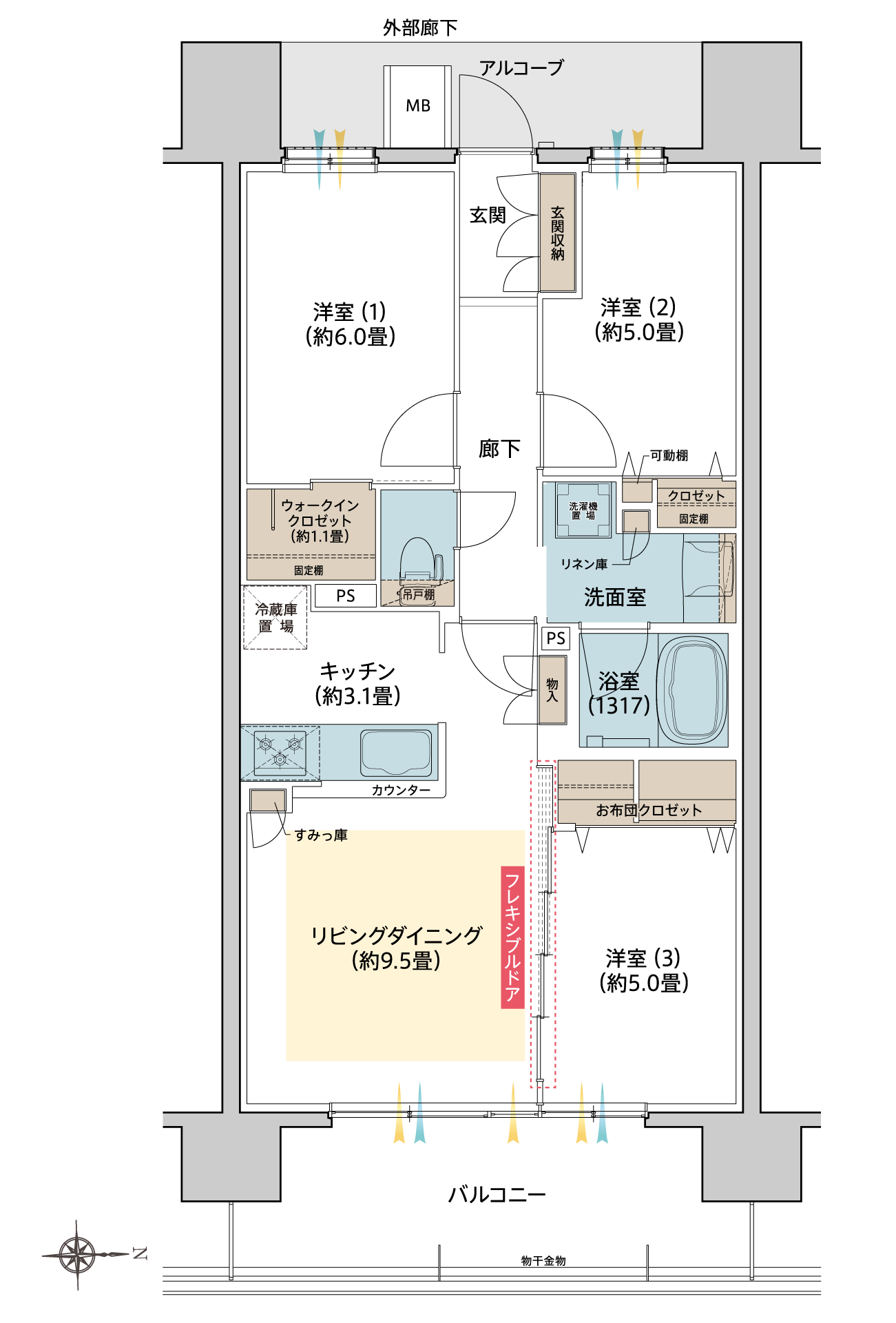 East Court QTYPE 間取り図