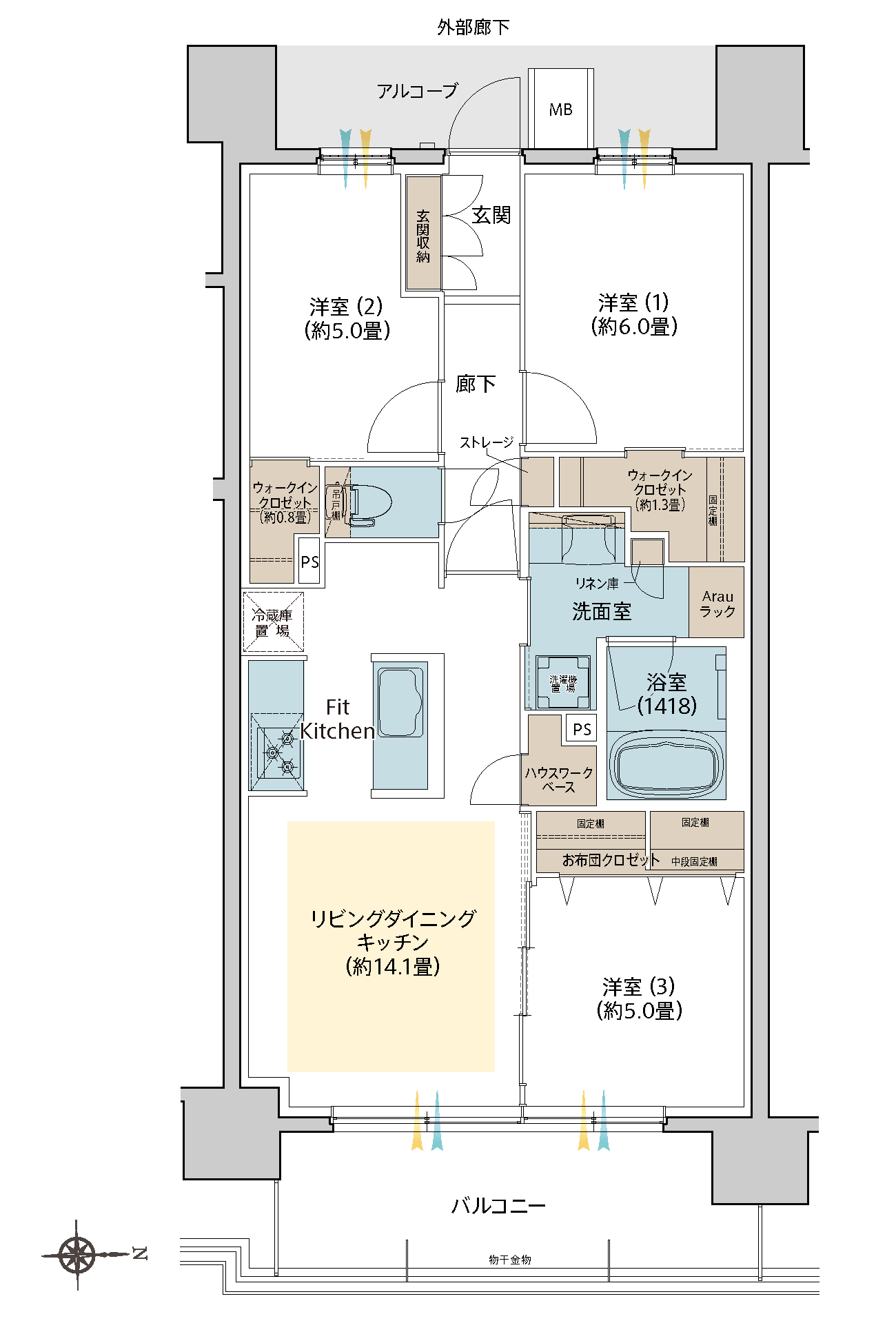 East Court TTYPE 間取り図