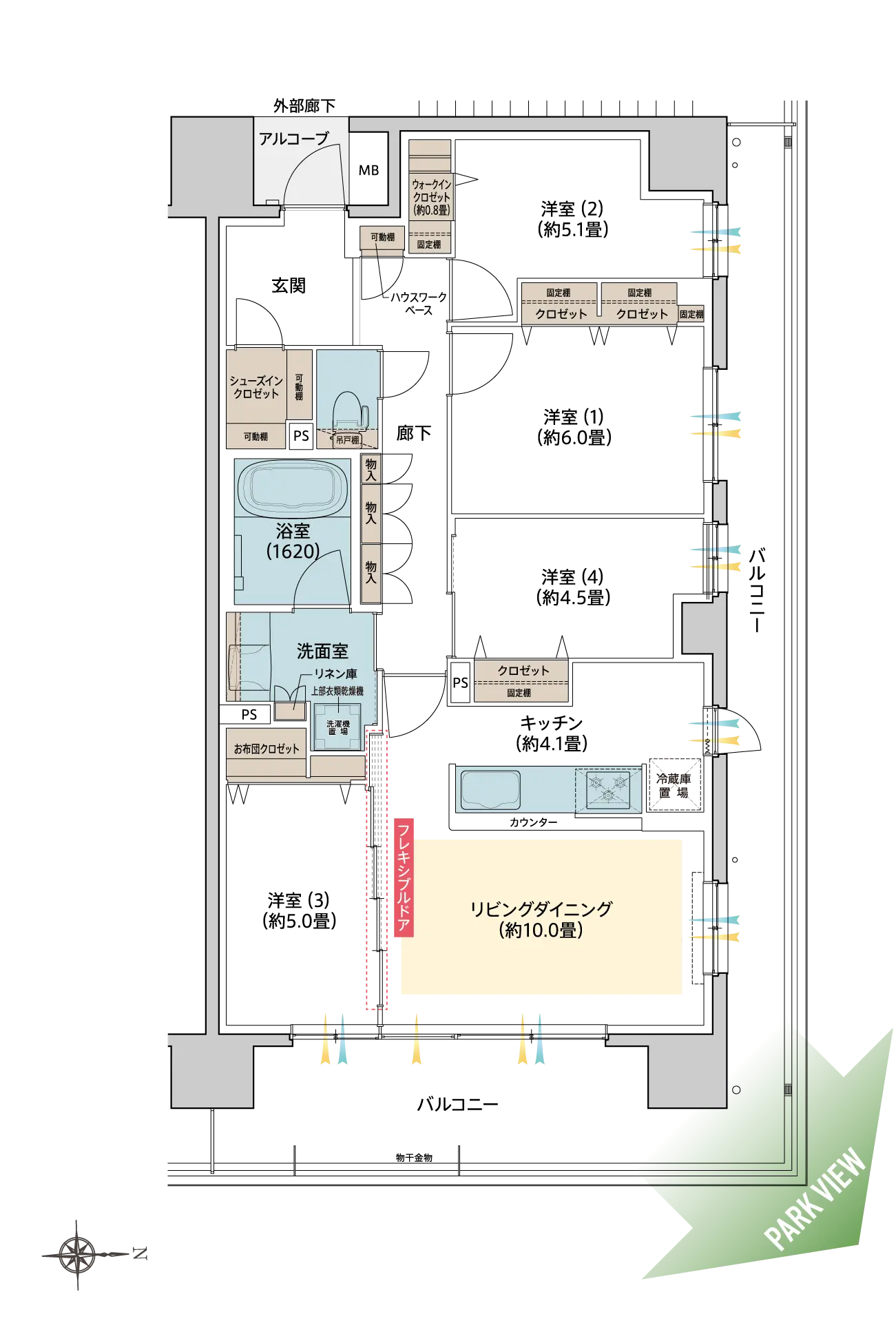 East Court VTYPE 間取り図